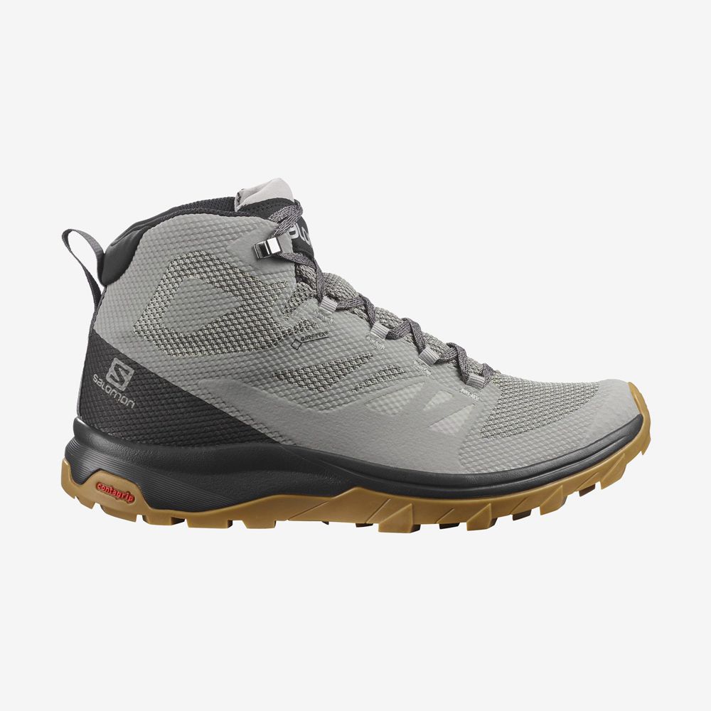 Salomon Israel OUTLINE MID GORE-TE - Mens Hiking Boots - Grey (SBXQ-80534)